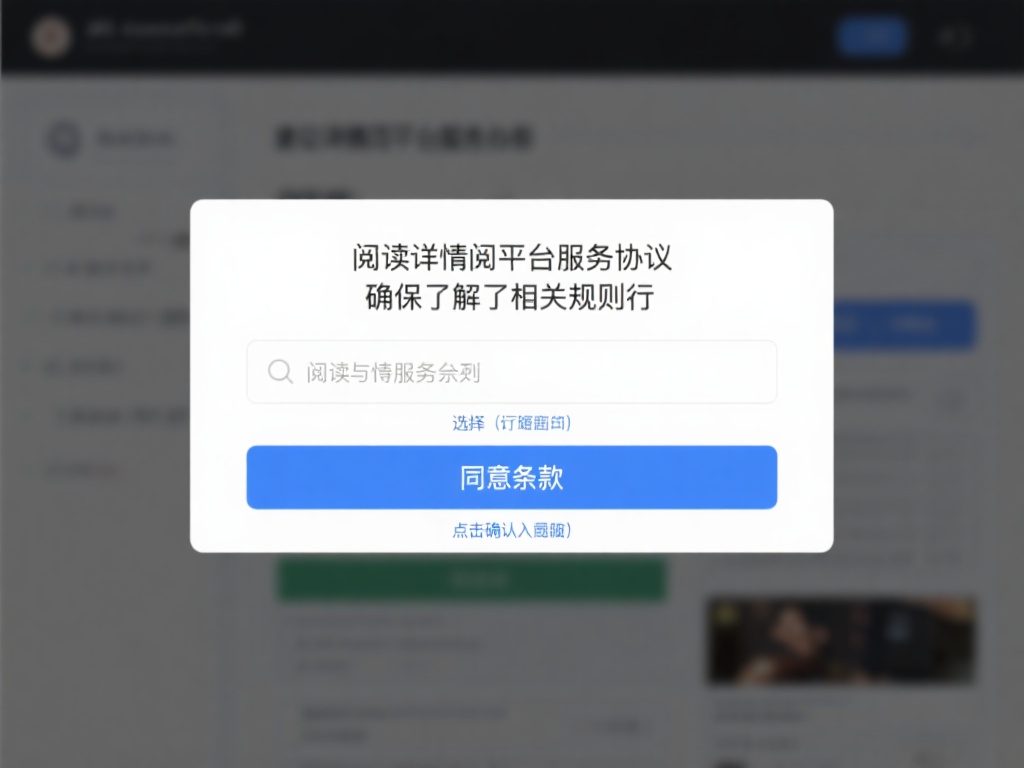 阅读并同意服务条款
建议详细阅读平台服务协议，确